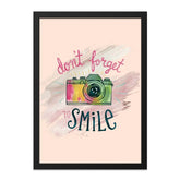 Dont Forget to Smile Framed Wall Art, Positive Affirmation, Inspirational Decor, Colorful Camera Print, Motivational Gift, Wall Decor - Tawshia